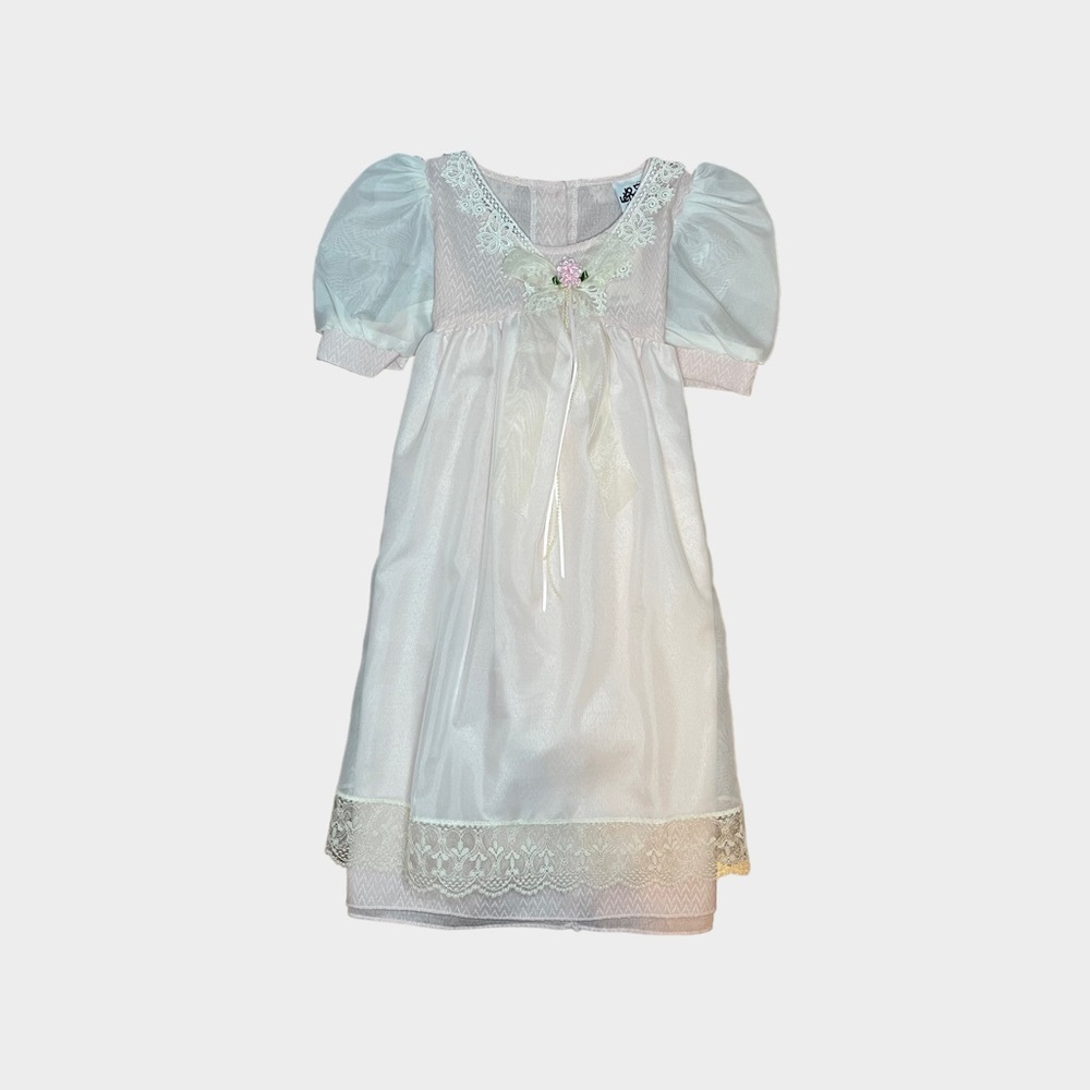 Mervyn’s Jo Lene Vintage Blush Pink Lace Trim Tulle Dress